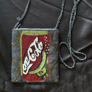 Vintage beaded Coca Cola over should purse